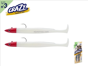 Crazy Paddle Tail 150 - Doble Combo - Offshore - 20g - White coco red