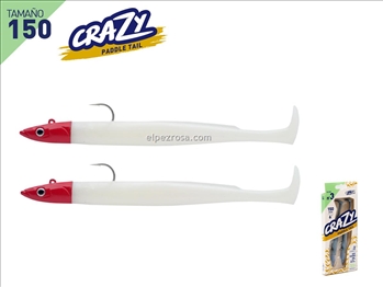 Crazy Paddle Tail 150 - Doble Combo - Offshore - 20g - White coco red