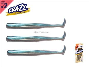 Crazy Paddle Tail 120 - 3 cuerpos - Pearl Blue