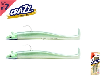 Crazy Paddle Tail 120 - Doble Combo - Shore - 7g - Pearl Green