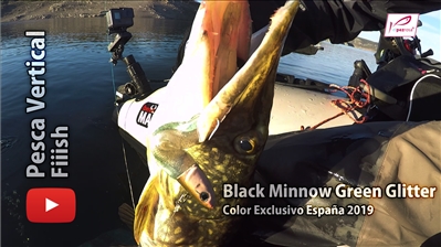 Como pescar en vertical Lucios con Black Minnow Green Glitter
