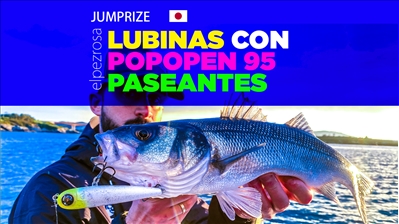 Pescando lubinas con paseante Popopen día de mucho viento
