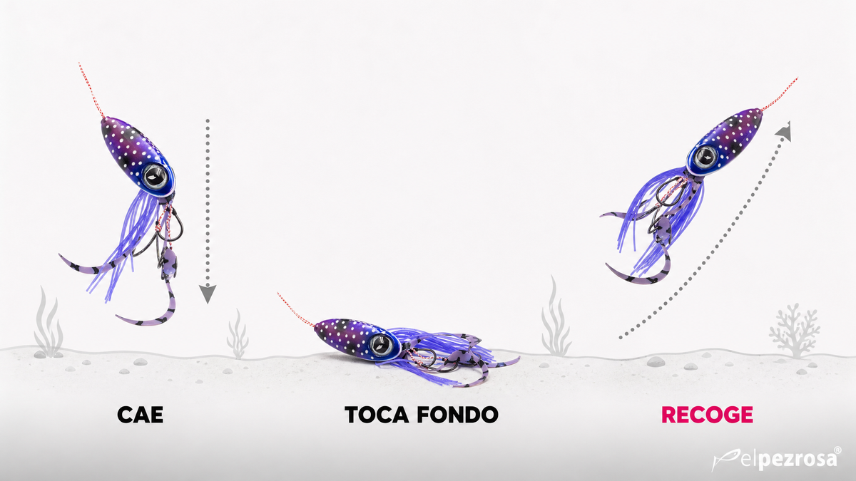 Secuencia de animaci?n del Tai Rubber: ca?da al fondo y recogida constante hacia arriba