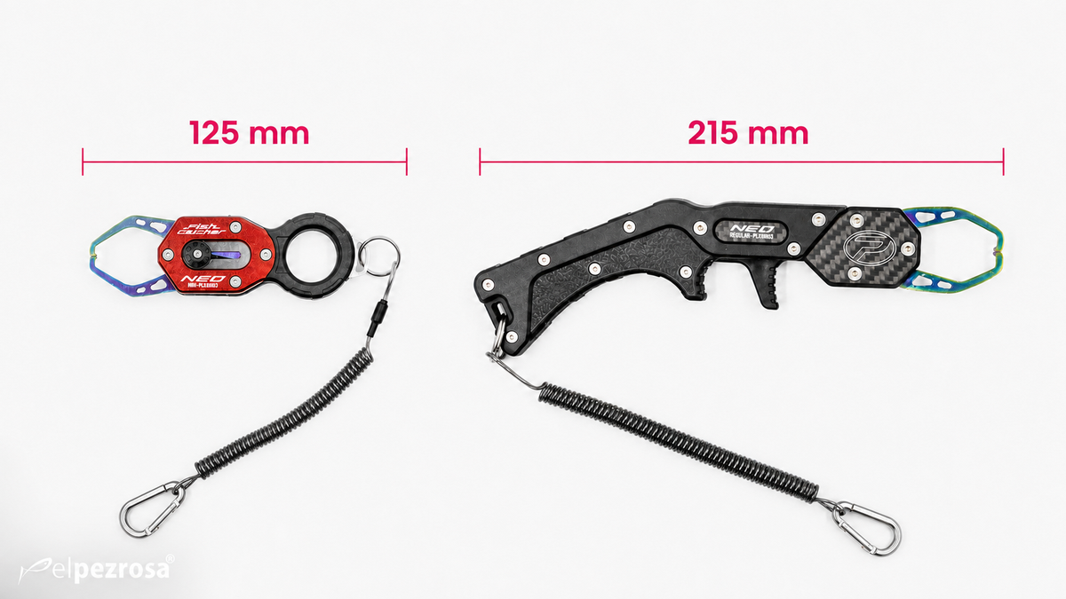 Prox Fish Catcher NEO - comparativa de tama?o entre los modelos Mini y Regular