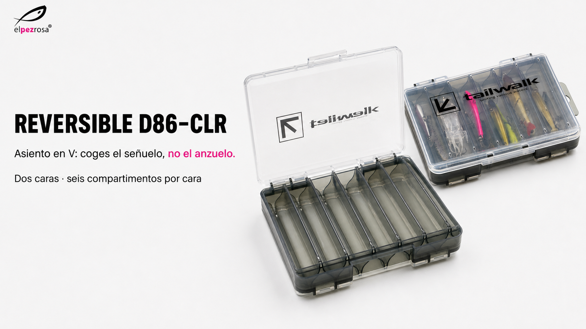 Sistema de desag?e y asiento en V de la caja MEIHO tailwalk REVERSIBLE D86-CLR